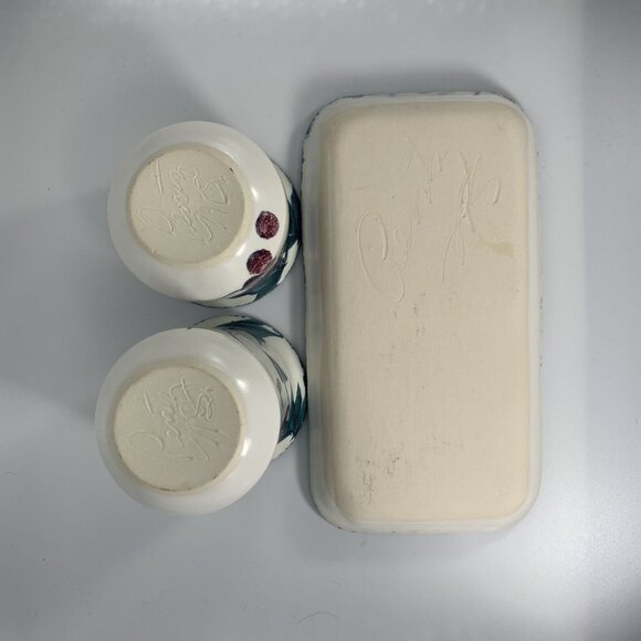 Nova Scotia Pottery Cream & Sugar Set Grape Design Studio Pottery Signed ‘Pentz’ - Picture 7 of 11
